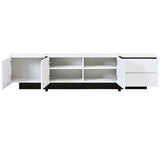 ZUN ON-TREND White & Black Contemporary Rectangle Design TV Stand, Unique Style TV WF300852AAK