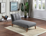 ZUN Blue Grey Polyfiber 1pc Adjustable Chaise Bed Living Room Solid wood Legs Plush Couch HS00F8516-ID-AHD