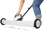ZUN 36" Rolling Magnetic Pick-Up Sweeper, Heavy Duty Push-Type with Release, for Nails Needles Screws W46577098
