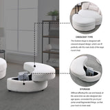 ZUN [Video] Welike Swivel Accent Barrel Modern Sofa Lounge Club Big Round Chair with Storage Ottoman W83469823