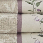 ZUN Embroidered Cotton Jacquard 6 Piece Towel Set B03598777