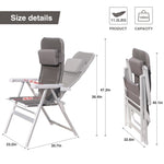 ZUN Aluminum Alloy Lounge Chair Adjustable Recliner w/Pillow Outdoor Camp Chair for Poolside Backyard W1511114975