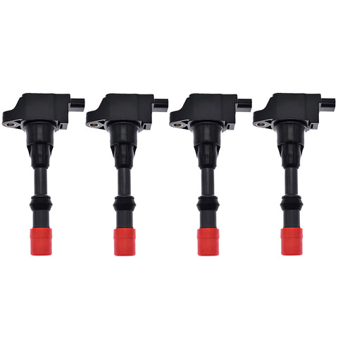 ZUN 4pcs Front Ignition Coil Compatible for Honda Civic 7 8 VII VIII JAZZ FIT 2 3 II III 1.2 1.3 1.4 87682953