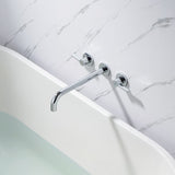 ZUN Double Handle Wall Mounted Roman Tub Faucet W1194135480