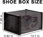 ZUN Storage Shoe Box; Foldable Clear Sneaker Display Box; Stackable Storage Bins Shoe Container W2181P147480