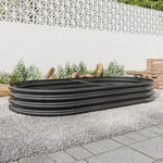 ZUN Raised Garden Bed Outdoor, Oval Large Metal Raised Planter Bed for for Plants, Vegetables, and W840102509