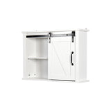 ZUN Bathroom Wall Cabinet with 2 Adjustable Shelves Wooden Storage Cabinet with a Barn Door 46255081