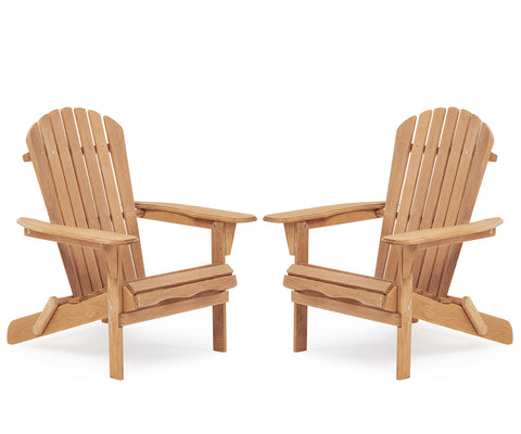 ZUN Wooden Outdoor Folding Chair Set of 2 Wood Lounge Patio Chair for Garden,Garden, Lawn, Backyard, 40648271