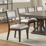 ZUN White Fabric Upholstery Dining Chair, Grey SR011834