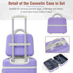 ZUN Hardshell Luggage Sets 3 Pieces 20"+24" Luggages and Cosmetic Case Spinner Suitcase with TSA Lock PP312778AAI