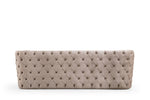 ZUN Naomi Button Tufted Sofa with Velvet Fabric and Gold Accent in Taupe B00961115