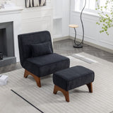 ZUN 29.13" Wide Accent Chair Ottoman lounge Armless chair Upholstered Reading Chair Single Sofa W1852P146786