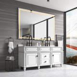 ZUN 72in. W x 48 in. H Frameless Single Bathroom Vanity Mirror in Polished Crystal Bathroom Vanity W1272114890