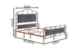 ZUN Queen size High Boad Metal bed with soft head and tail, no spring, easy to assemble, no noise W1708127640