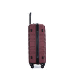 ZUN 3 Piece Luggage Sets ABS Lightweight Suitcase with Two Hooks, Spinner Wheels, TSA Lock, W28442443