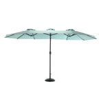 ZUN 14.8 Ft Double Sided Outdoor Umbrella Rectangular Large with Crank W640140334