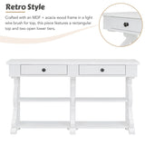 ZUN TREXM Retro Console Table/Sideboard with Ample Storage, Open Shelves and Drawers for Entrance, WF310953AAK