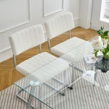 ZUN Modern simple light luxury dining White Home bedroom stool back Dressing Student W210131939