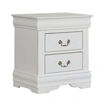 ZUN 1pc Nightstand White Louis Philippe Solid wood English Dovetail Construction Antique Nickle Hanging B011P159911