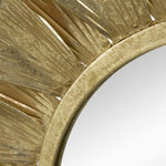 ZUN Round Gold Metal Mirror with Trumpet Vine Motif, 37x3" W2078P155913