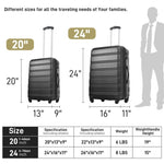 ZUN Luggage Sets of 2 Piece Carry on Suitcase Airline Approved,Hard Case Expandable Spinner Wheels PP302833AAB