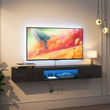 ZUN Wall Mounted Floating 65" TV Stand with 16 Color LEDs W1321104202