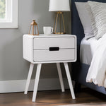 ZUN Wood Nightstand End Side Table with Drawer & Solid Wood Legs for Living Room, Bedroom 41465956