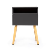 ZUN Set of 2 Modern Nightstand, Bedroom Endtable with Drawer, Shelf, Bedside Furniture for Living Room, W2181P146725