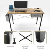 ZUN Computer Desk 47" Home Office Gaming Desk PC with Drawer Fast Wireless Charging 26965079