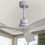 ZUN Indoor 52inch Ceiling Fan with Remote Control Solid Wood Fan Blade Reversible Dc Motor For Bedroom W934P145942