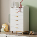 ZUN Modern Simple Style White Modern Six-Drawer Chest for Bedroom, Kid's Room, Living Room, Nursery Room WF305226AAK