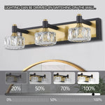 ZUN LED 3-Light Modern Crystal Bathroom Vanity Light Over Mirror Bath Wall Lighting Fixtures W1340110603