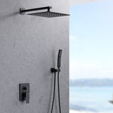 ZUN Shower System Shower Faucet Combo Set Wall Mounted with 12" Rainfall Shower Head and handheld shower 26119944