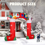 ZUN 9ft 24W 11 LED Lights Christmas Sock Arch Holiday Arch Decoration 20653047