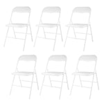 ZUN Folding and Stackable Chair Set, 6 Pack for Wedding, Picnic, Fishing and Camping, White W2181P147705