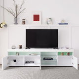 ZUN Modern Design TV Stands for TVs up to 80'', LED Light Entertainment Center, Media Console with WF320420AAK