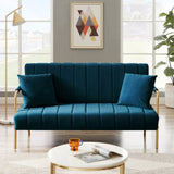 ZUN [New Design] Modern and comfortable Dark Blue Australian cashmere fabric sofa, comfortable loveseat W128172213