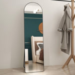 ZUN The 3st generation of floor mounted full length mirrors. Aluminum alloy metal frame arched wall W1151125607