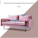 ZUN Velvet Fabric sofa with pocket-71‘’pink 04076839