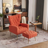 ZUN Modern Accent Chair with Ottoman, Comfy Armchair for Living Room, Bedroom, Apartment, Office W1361124832