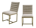 ZUN Modrest Barker Modern Beige & Brush Gold Dining Chair B04961366