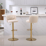 ZUN Modern Barstools Bar Height, Swivel Velvet Bar Counter Height Bar Chairs Adjustable Tufted W1361113177