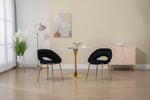 ZUN COOLMORE Accent Set of 2, Velvet Side with Gold Legs, Mid-Century Upholstered Dining W153981442