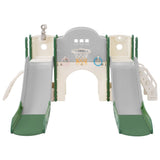 ZUN Kids Slide Playset Structure 7 in 1, Freestanding Spaceship Set with Slide, Arch Tunnel, Ring Toss PP322884AAF