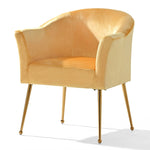 ZUN Velvet Accent Chair with Wood Frame, Modern Armchair Club Leisure Chair with Gold Metal Legs, Single W68058563