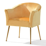 ZUN Velvet Accent Chair with Wood Frame, Modern Armchair Club Leisure Chair with Gold Metal Legs, Single W68058563