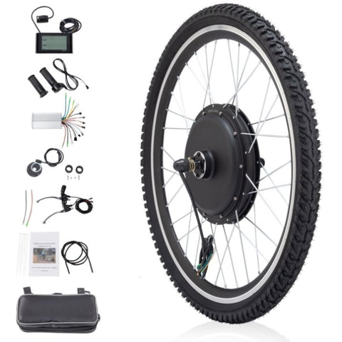 ZUN 26in 1000W Rear Drive With Tires Bicycle Modification Parts Black 01083872