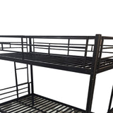 ZUN Bunk Bed Twin Over Twin Size with Ladder and high Guardrail, Able to Split, Metal Bunk Bed, Storage W1935140545