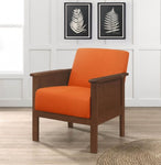 ZUN Durable Accent Chair 1pc Luxurious Orange Upholstery Plush Cushion Comfort Modern Living Room B011126018