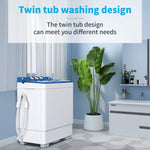 ZUN Twin Tub with Built-in Drain Pump XPB65-2288S 26Lbs Semi-automatic Twin Tube Washing Machine for 73805830